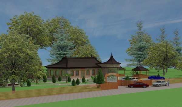 Restoran həyətinin landşaft dizaynı