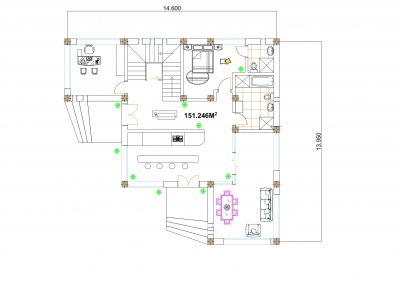 324 m2 2 mərtəbəli yaşayış evi