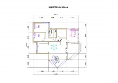 195 m2 1 mərtəbəli yaşayış evi