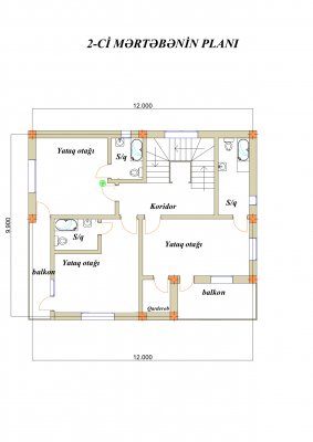 255.5 m2 2 mərtəbəli yaşayış evi