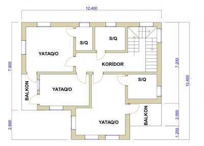 239.8 m2 2 mərtəbəli yaşayış evi