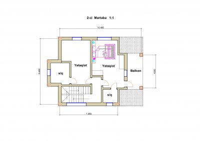 187 m2 mansard tipli yaşayış evi