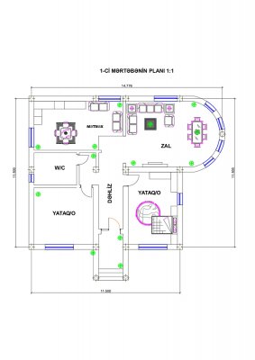 149.4 m2 1 mərtəbəli yaşayış evi