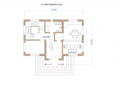 248 m2 2 mərtəbəli yaşayış evi