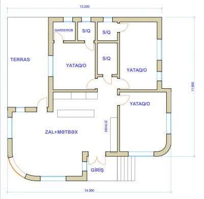 179 m2 1 mərtəbəli yaşayış evi