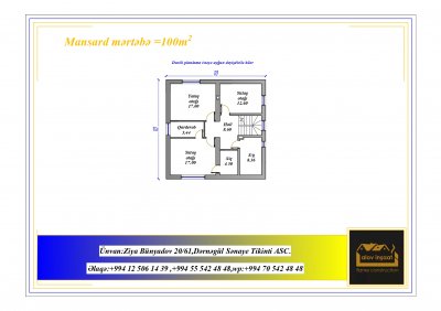 226 m2 mansard tipli yaşayış evi