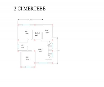 274  m2 2 mərtəbəli yaşayış evi