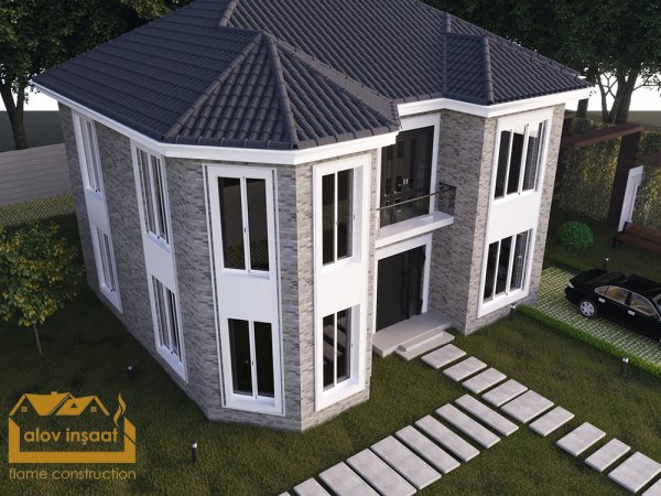 Ümumi sahəsi - 242 m² 2 mərtəbəli yaşayış evi