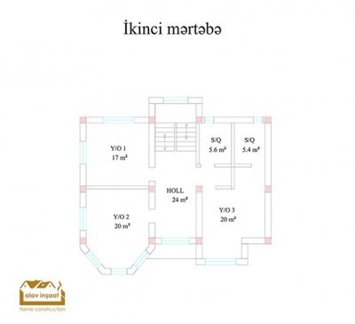 Ümumi sahəsi - 242 m² 2 mərtəbəli yaşayış evi